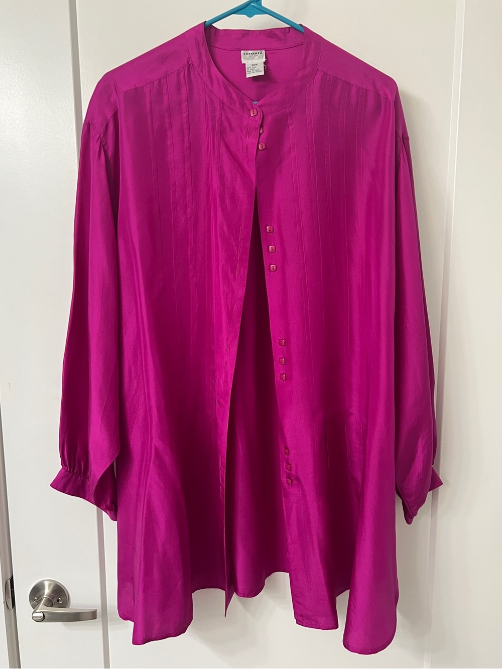Magenta 100% Silk Blouse